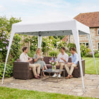 Outsunny 8 ft W x 8 ft L Pop Up Canopy Foldable Outdoor Canopy Tent with Bag - White-Easy to fold and unfold with a pop-up design