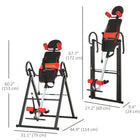 Soozier Folding Inversion Table with Safety Belt - 20°/40°/60° Adjustable - Red-Ergonomic design to help you exercise more comfortable 
