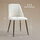 HOMCOM Dining Chairs in Velvet Accent - Cream White - Set of 4-Adjustable foot pads keep chairs stable and balanced on uneven floors