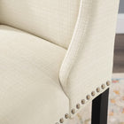 Modway Baron Upholstered Fabric Counter Stool - Beige-Polished Nailhead Trim