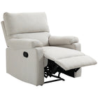 HOMCOM Manual Reclining Sofa with Footrest for Living Room - Cream White-Backrest manually adjusts to any preferred position