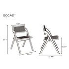 Manhattan Comfort Lambinet 20.87" Industry Chic Dining Folding Chair - Black and Natural Cane - Set of 4-Frame Made of American Solid Ash Wood Featuring Natural Grain Textures