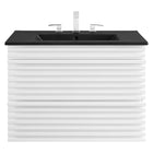 Modway Render 30" Wall-Mount Bathroom Vanity - White/Black-Ceramic Sink Basin