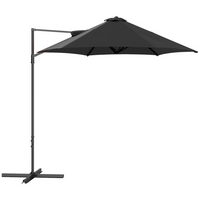Outsunny Offset Patio Umbrella with 360° Rotation - 8.5' - Black-Offset cantilever umbrella provides shade and protects you from the sun