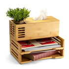 Officemate Multifunctional Rectangle Bamboo Tissue Box - Natural Wood Grain-6
