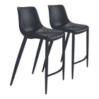 Zuo Magnus Barstool - Black - Set of 2-Ergonomic and supportive footrest