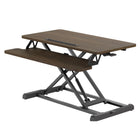 ALTIVA 32" Sit To Stand Height Adjustable Desk Riser converter - Dark Wood-Easy Assembly