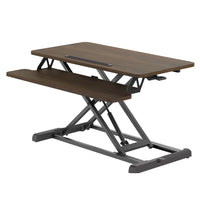 ALTIVA 32" Sit To Stand Height Adjustable Desk Riser converter - Dark Wood-Easy Assembly