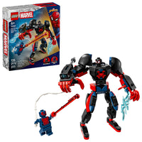 LEGO Super Heroes Marvel Miles Morales Mech vs. Spider-Man 2099-Posable Miles Morales mech for fans of Spider-Man and Super Hero building toys