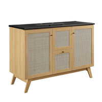 Modway Soma 48" Single Sink Bathroom Vanity - Oak/Black-MDF and Particleboard