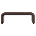 Modway Koda Performance Velvet Waterfall Long Bench - Black/Chocolate Brown-Adjustable Foot Caps