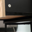 HOMCOM Modern Bedside Table with Drawer and Storage Shelf - Black-Constructed of particleboard with solid metal legs for reliable daily use
