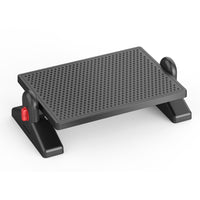 ShoppingAll Ergonomic Height Adjustable Under Desk Footrest with Angle Adjustment - Black-Designed with multiple height positions, allowing you to easily elevate your feet to the ideal level (approx. 4" to 6.5") to accommodate different chair heights and leg lengths.
