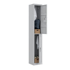 Ceha RH Series 2-Tier Locker with Louver Vents and Recessed handle - Bank of 1 - Light Grey-Convenient name plate holder on door