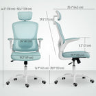 HOMCOM Ergonomic Office Chair with Headrest - Light Green-360° swivel seat and PU wheels for smooth movement on various floors