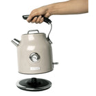 Haden Dorset 1.7L Kettle with Auto Shut-Off & Boil-Dry Protection - Putty Beige-Boasts a retro temperature gauge, a water-fill window for easy monitoring, and a power light indicator to signal boiling readiness