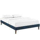 Modway Tessie Fabric Full Bed Frame with Squared Tapered Legs - Azure-Ten Wood Support Slats
