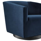 Modway Twist Accent Lounge Performance Velvet Swivel Chair - Midnight Blue-Comes Fully Assembled