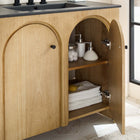 Modway Appia 36" Bathroom Vanity - Oak/Black-Black Ceramic Sink Basin