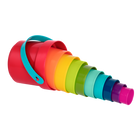 Battat Stack Up Cups-Includes: 9 multicolored stacking cups and 1 bucket with a handy handle that holds them all