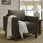 Modway Hawken Boucle Fabric Accent Armchair - Antique Espresso-Solid Wood Tapered Legs
