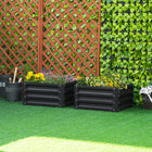 Outsunny Raised Garden Bed with Galvanized Steel Frame - 23.5" L x 23.5" W x 12" H - Grey - 2 Pack-Open bottom design makes it great for long rooted plants 