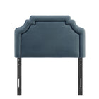 Modway Magnolia Stain-Resistant Performance Velvet Twin Size Headboard - Cadet Blue/Midnight-Assembly Required