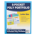 C-Line 8-Pocket Spiral-Bound Poly Portfolio, Assorted, 6 Pack (CLI33080)-6 Portfolios