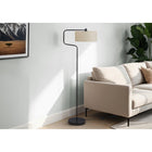Monarch Specialties 61" H Contemporary Floor Lamp - Black Metal / Beige Shade-Adjustable tilt shade allows light where needed to brighten and enhance the ambiance of your space