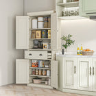 HOMCOM 72" H Freestanding Kitchen Pantry Cabinet with Drawer - Cream White-Its large drawer and 6-tier design provide ample storage space 