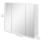 Kleankin Wall Mount Medicine Cabinet with Mirror - 28" W x 24" D - White-The surface is painted, which is easy to clean