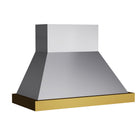 KUCHT KRH48SG 48" 900 CFM Wall Mounted Range Hood - Stainless Steel/Gold-This pro-style range hood features a powerful blower with up to 900 CFM that will give you three different levels of airflow and capture smoke and cooking odours in a quiet operation