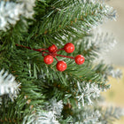 HOMCOM 5' Snow-Flocked Pencil Christmas Tree with Pine Cones and Berries - Green-Flame retardant branches provide peace of mind 