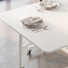 HOMCOM 47.2" Lockable Wheel Mobile Drop Leaf Folding Dining Table for 2-4 - White-Fully Extended Size: 47.2" W x 31.5" D x 28.7" H (120 x 80 x 73 cm)