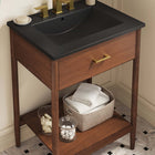 Modway Zaire 24" Bathroom Vanity - Walnut/Black-Tapered Legs