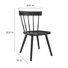 Modway Sutter Wood Dining Side Chair - Black-Spindle Detail