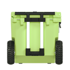 RovR RollR 45 Quart Wheeled Hard Cooler with Telescopic Handle - Matcha-Updated Dual MotoGrip Telescopic Handle makes for easy towing, increased leverage, and it’s offset design keeps your heels safe from knocks