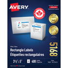 Avery White Rectangle Labels with TrueBlock, 3-1/2" x 5", for Laser/Inkjet Printer, 400 Pack (5168)-3-1/2" x 5", White