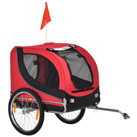 Aosom Pet Bike Wagon and Cargo Carrier with Hitch and Reflectors - Red-Sturdy steel frame and durable 600D Oxford fabric 