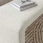 Modway Simba Boucle Fabric Waterfall Long Bench - Ivory-Dense Foam Padding