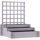 Outsunny 3-Tier Raised Garden Bed with Trellis for Climbing Plants - Grey-Back trellis for climbing plants
