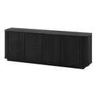 Hudson&Canal Canton TV Stand for TV's up to 75" - Black Grain-The top has a weight capacity of 75lbs, lower shelves can hold 20lbs each