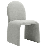 Modway Junia Boucle Upholstered Arch Armless Dining Chair - Dove Grey-Fully Upholstered Modern Slipper Chair