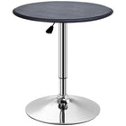 HOMCOM Round Bar Table, Easy Assembly for Home Bar, Small Dining Room - Black-Hydraulic lift mechanism allows height adjustment from 26'-36''