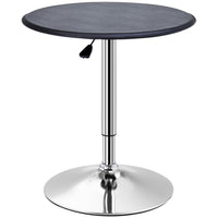 HOMCOM Round Bar Table, Easy Assembly for Home Bar, Small Dining Room - Black-Hydraulic lift mechanism allows height adjustment from 26'-36''