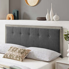 Modway Draper Tufted Fabric and Wood King Headboard - Grey Charcoal-Rubberwood and MDF Veneer