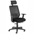 Nightingale Bless Mesh Back With Headrest & Upholstered Seat Chair - Black-Height adjustable lumbar support