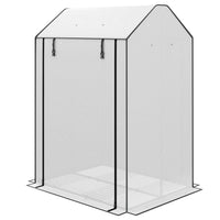Outsunny Mini Greenhouse with 4 Wire Shelves- Four shelves for organisation, fixed with buckles
 