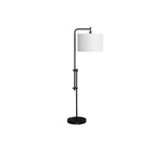 Monarch Specialties 63" H Contemporary Floor Lamp - Black Metal / Ivory / Cream Shade-Create an inviting ambiance with this stylish 63"h arc floor lamp featuring a black metal base and an elegant ivory fabric drum shade