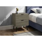 Monarch Specialties 24" 2-Drawer Laminate Accent Table - Grey-Durably designed with robust solid wood legs and an easy to clean top, this practical, space saving accent table is built to withstand daily use that ensures lasting beauty and functionality